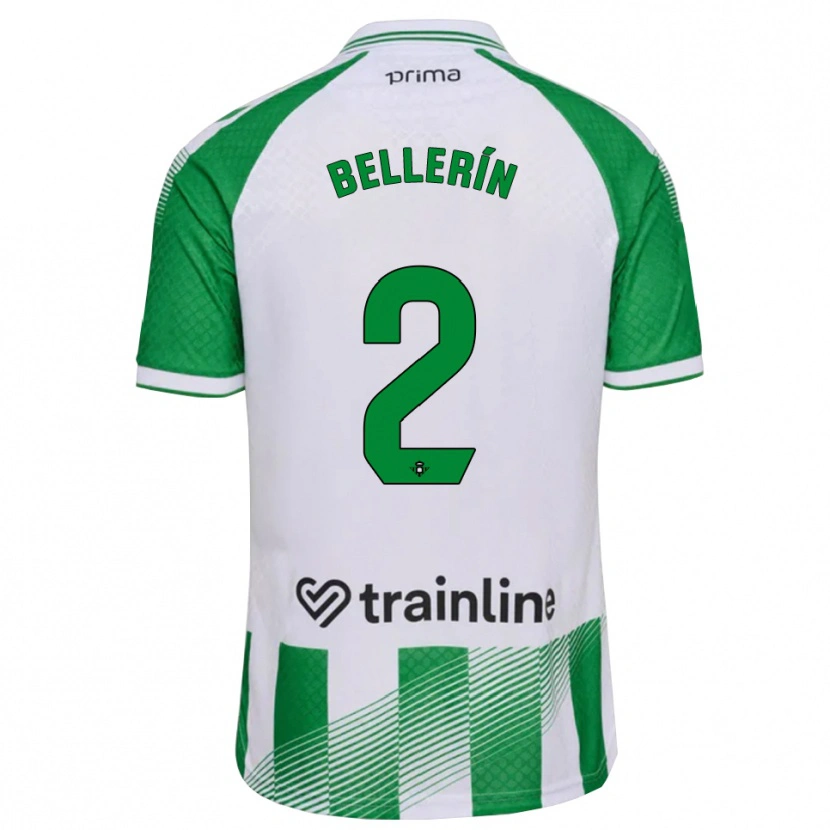 Danxen Enfant Maillot Héctor Bellerín #2 Vert Clair Noir Blanc Tenues Domicile 2026/27 T-Shirt
