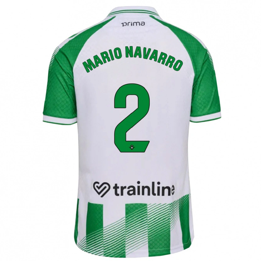 Danxen Enfant Maillot Mario Navarro #2 Vert Clair Noir Blanc Tenues Domicile 2026/27 T-Shirt