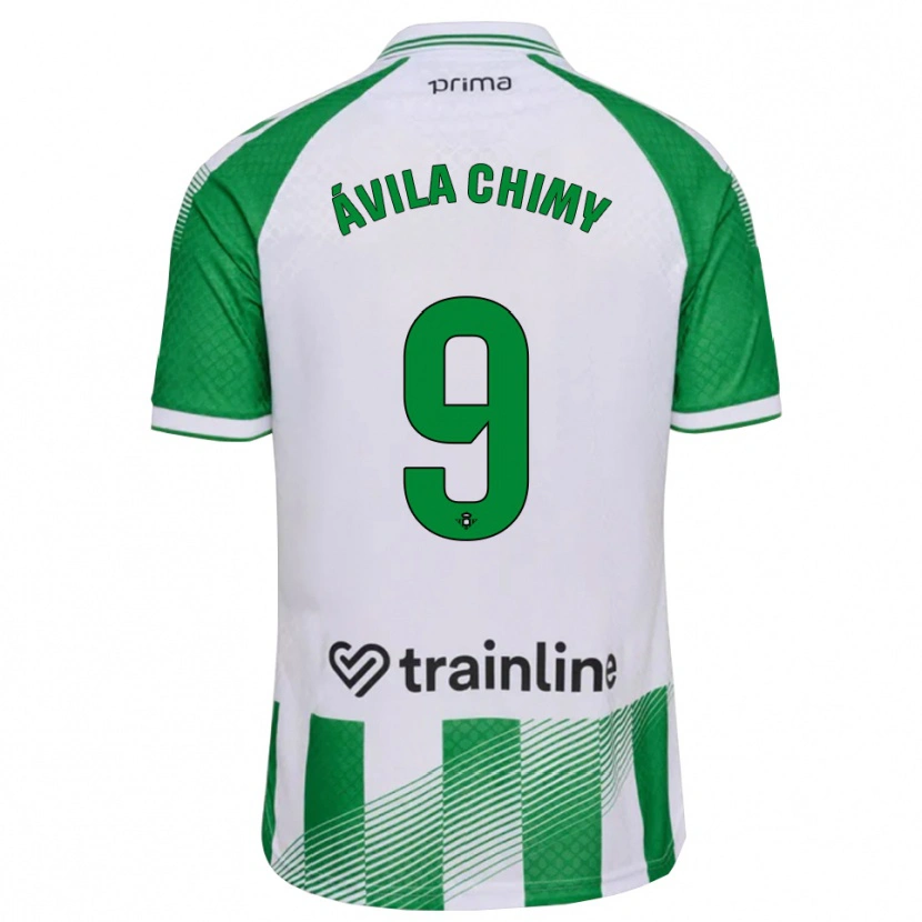 Danxen Enfant Maillot Chimy Ávila #9 Vert Clair Noir Blanc Tenues Domicile 2026/27 T-Shirt