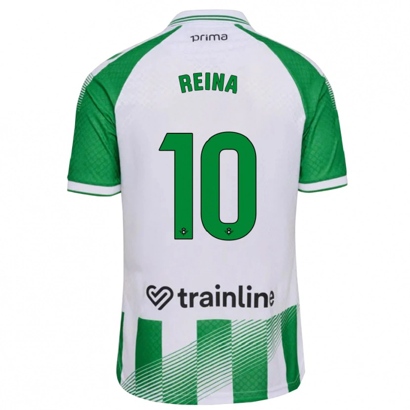 Danxen Enfant Maillot Carlos Reina #10 Vert Clair Noir Blanc Tenues Domicile 2026/27 T-Shirt