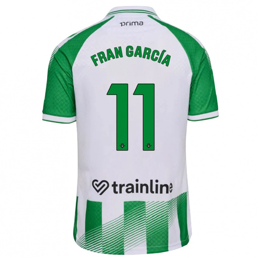 Danxen Enfant Maillot Fran García #11 Vert Clair Noir Blanc Tenues Domicile 2026/27 T-Shirt
