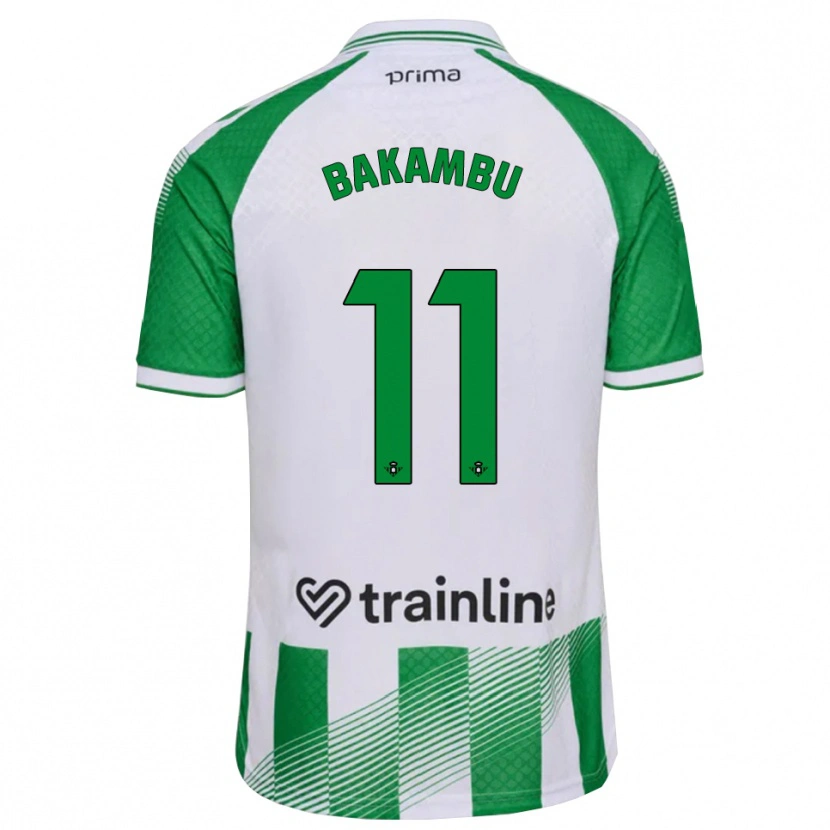 Danxen Enfant Maillot Cedric Bakambu #11 Vert Clair Noir Blanc Tenues Domicile 2026/27 T-Shirt