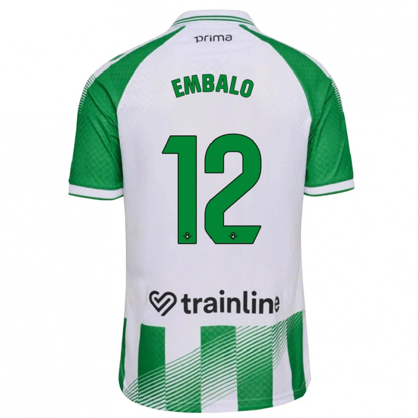 Danxen Enfant Maillot Fabián Embalo #12 Vert Clair Noir Blanc Tenues Domicile 2026/27 T-Shirt