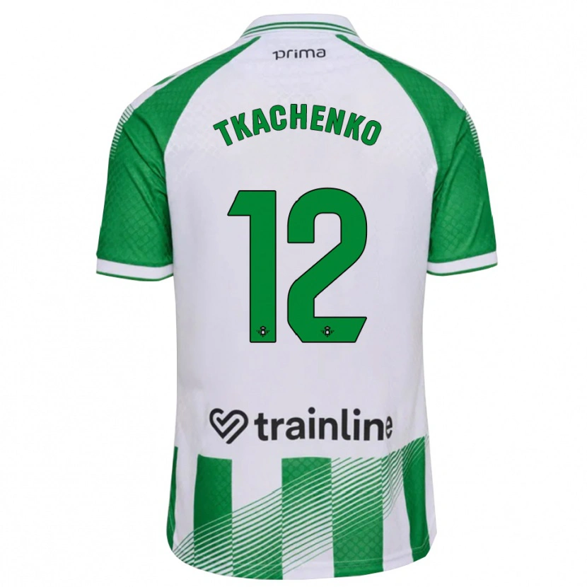 Danxen Enfant Maillot Fedir Tkachenko #12 Vert Clair Noir Blanc Tenues Domicile 2026/27 T-Shirt