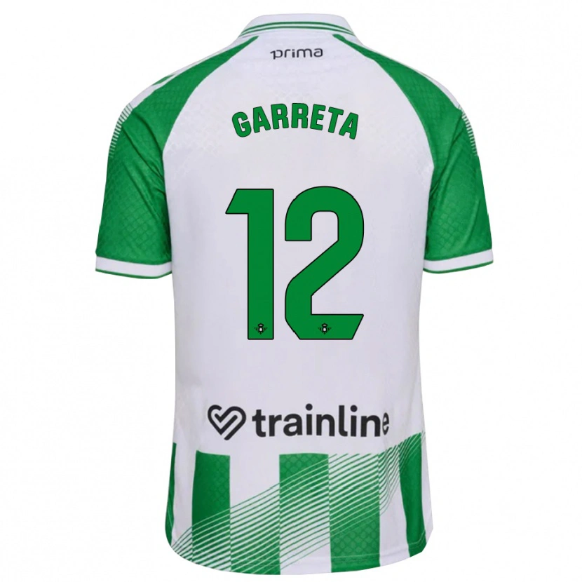 Danxen Enfant Maillot Félix Garreta #12 Vert Clair Noir Blanc Tenues Domicile 2026/27 T-Shirt