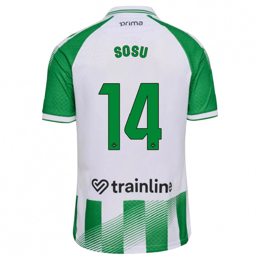Danxen Enfant Maillot Kwame Sosu #14 Vert Clair Noir Blanc Tenues Domicile 2026/27 T-Shirt