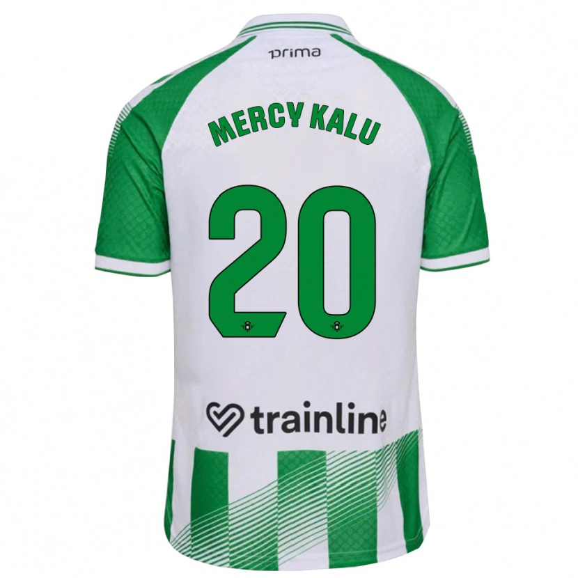 Danxen Enfant Maillot Chinyere Mercy Kalu #20 Vert Clair Noir Blanc Tenues Domicile 2026/27 T-Shirt