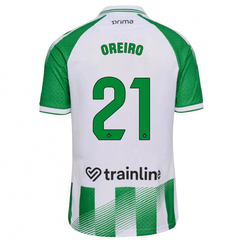 Danxen Enfant Maillot Jorge Oreiro #21 Vert Clair Noir Blanc Tenues Domicile 2026/27 T-Shirt