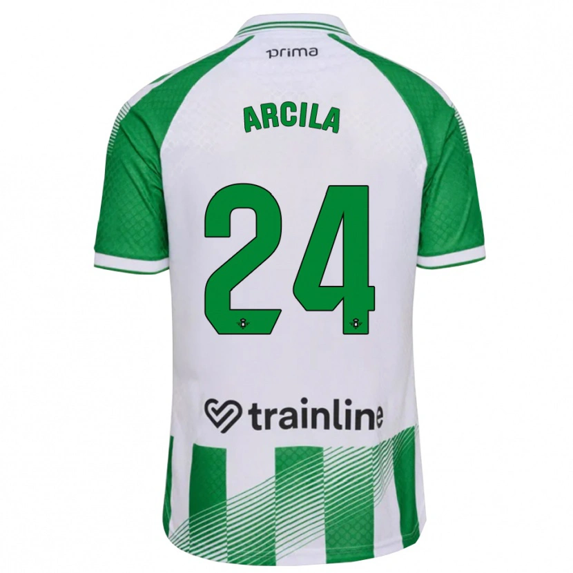 Danxen Enfant Maillot Jhon Arcila #24 Vert Clair Noir Blanc Tenues Domicile 2026/27 T-Shirt