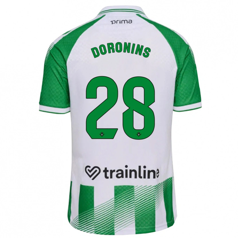Danxen Enfant Maillot Nikita Doronins #28 Vert Clair Noir Blanc Tenues Domicile 2026/27 T-Shirt