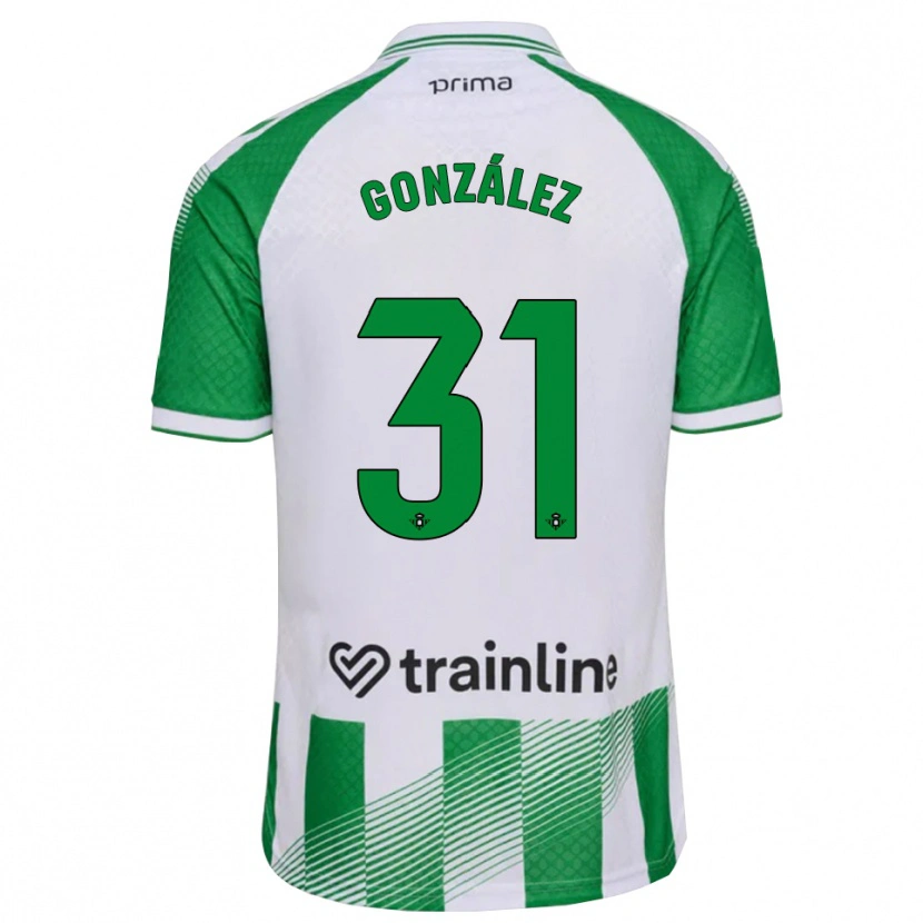 Danxen Enfant Maillot Manu González #31 Vert Clair Noir Blanc Tenues Domicile 2026/27 T-Shirt