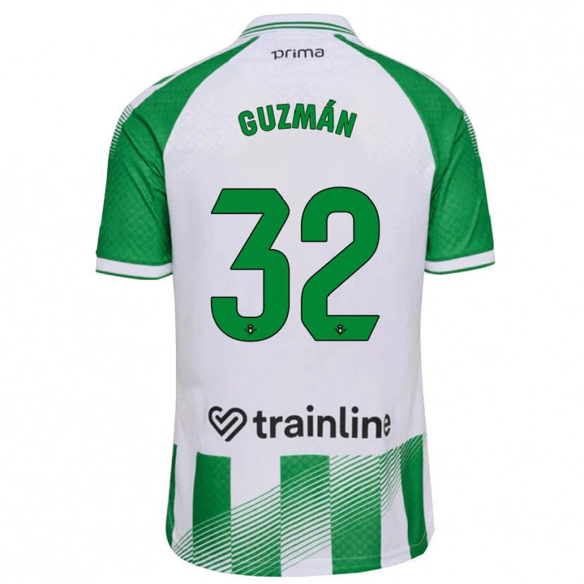 Danxen Enfant Maillot Rafael Guzmán #32 Vert Clair Noir Blanc Tenues Domicile 2026/27 T-Shirt