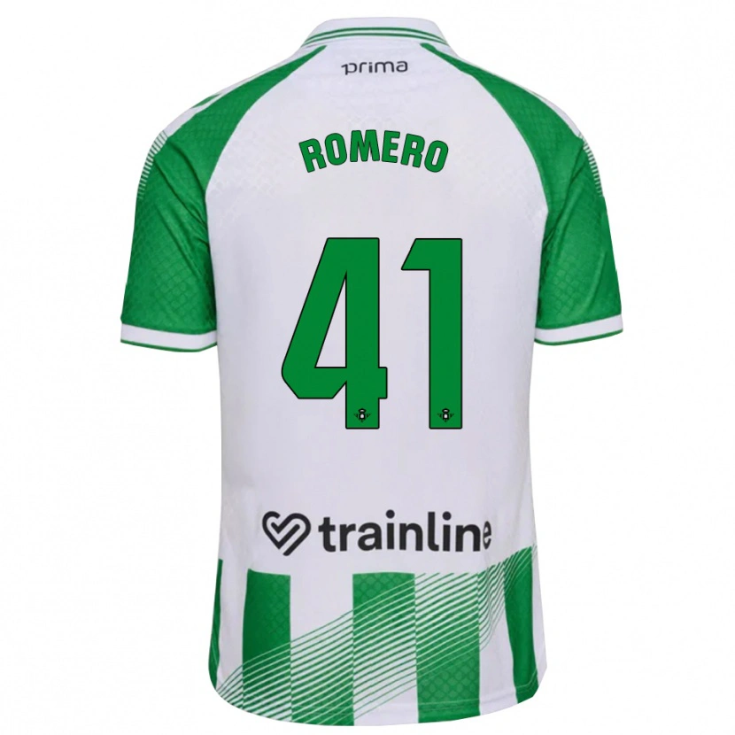 Danxen Enfant Maillot José Romero #41 Vert Clair Noir Blanc Tenues Domicile 2026/27 T-Shirt