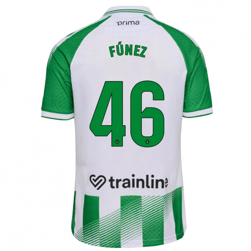 Danxen Enfant Maillot Rica Fúnez #46 Vert Clair Noir Blanc Tenues Domicile 2026/27 T-Shirt
