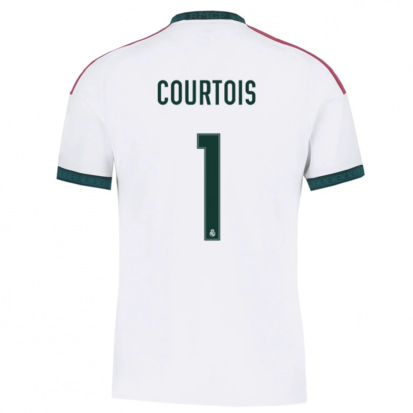 Danxen Enfant Maillot Thibaut Courtois #1 Vert Foncé Blanc Rouge Tenues Domicile 2026/27 T-Shirt