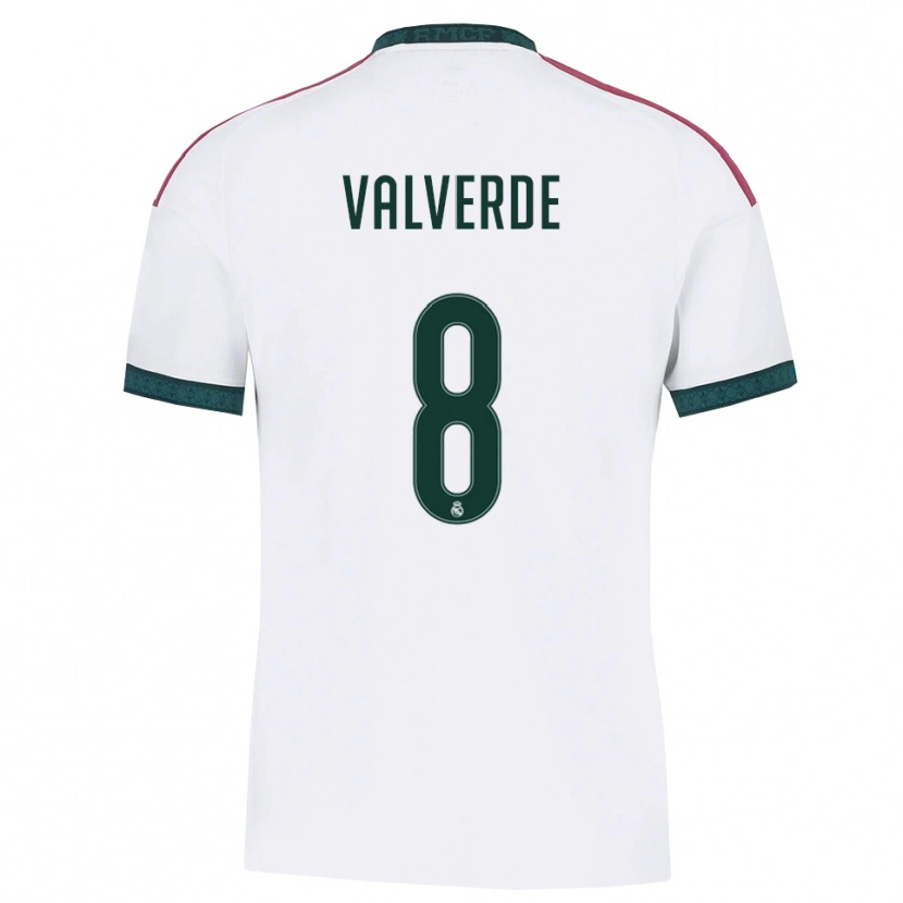 Danxen Enfant Maillot Federico Valverde #8 Vert Foncé Blanc Rouge Tenues Domicile 2026/27 T-Shirt