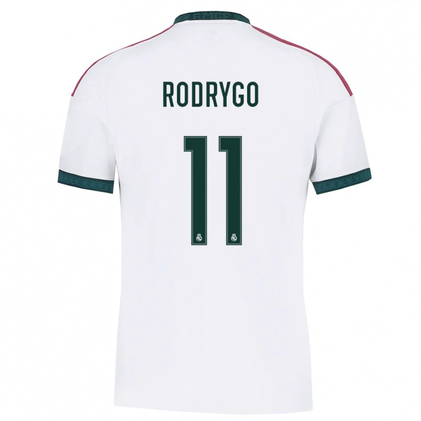 Danxen Enfant Maillot Rodrygo Silva De Goes #11 Vert Foncé Blanc Rouge Tenues Domicile 2026/27 T-Shirt