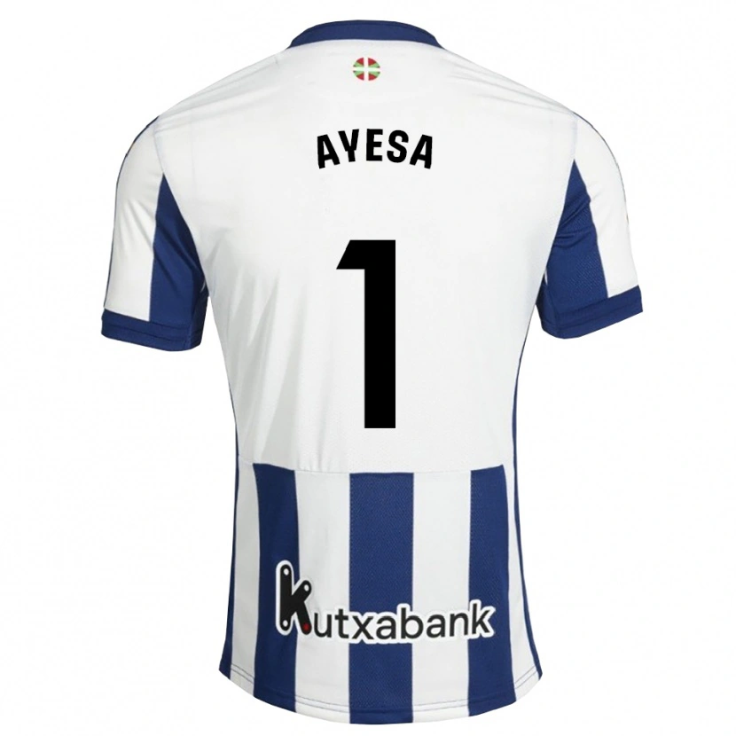 Danxen Enfant Maillot Gaizka Ayesa #1 Bleu Marine Blanc Goldenrod Tenues Domicile 2026/27 T-Shirt
