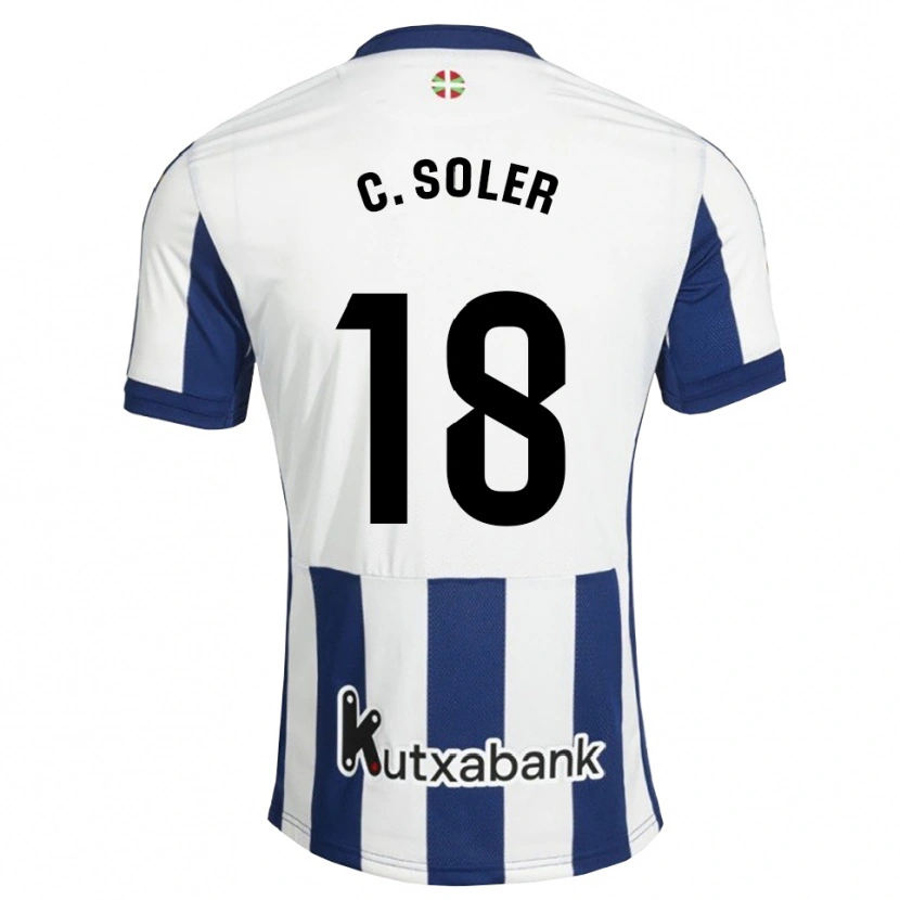 Danxen Enfant Maillot Carlos Soler #18 Bleu Marine Blanc Goldenrod Tenues Domicile 2026/27 T-Shirt