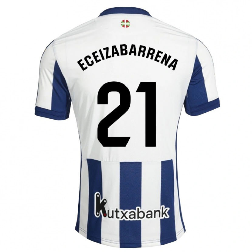 Danxen Enfant Maillot Jon Eceizabarrena #21 Bleu Marine Blanc Goldenrod Tenues Domicile 2026/27 T-Shirt
