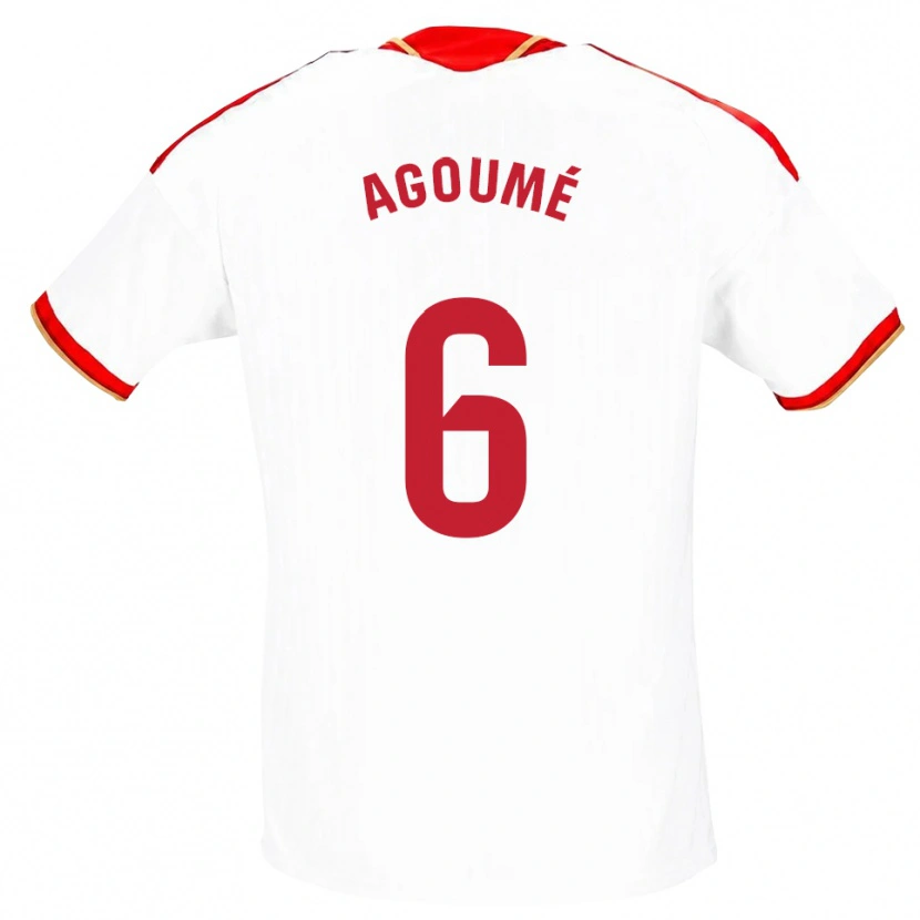 Danxen Enfant Maillot Lucien Agoumé #6 Blanc Rouge Tenues Domicile 2026/27 T-Shirt