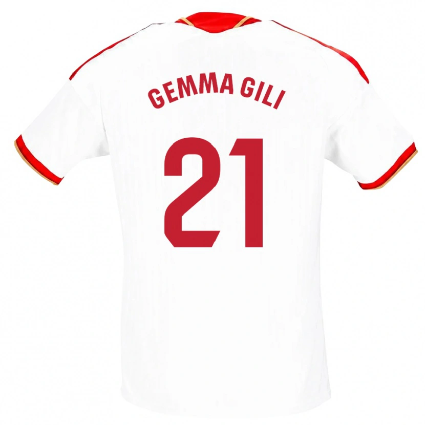 Danxen Enfant Maillot Gemma Gili Giner #21 Blanc Rouge Tenues Domicile 2026/27 T-Shirt