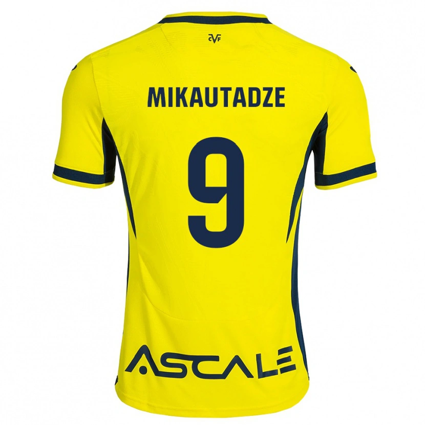 Danxen Enfant Maillot Georges Mikautadze #9 Jaune Noir Rouge Tenues Domicile 2026/27 T-Shirt