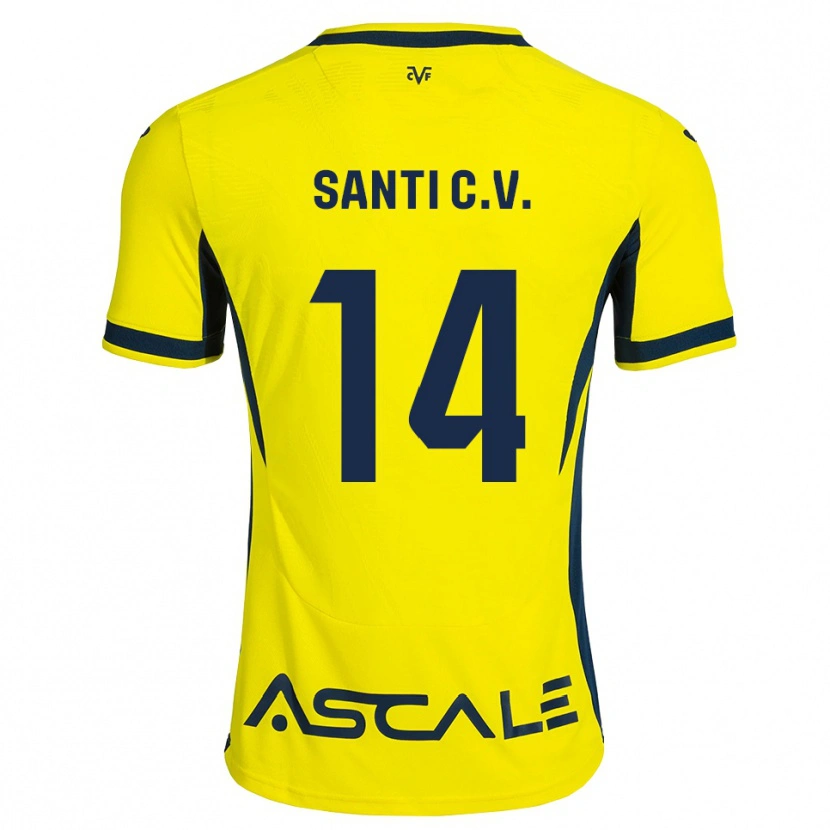 Danxen Enfant Maillot Santi Comesaña #14 Jaune Noir Rouge Tenues Domicile 2026/27 T-Shirt