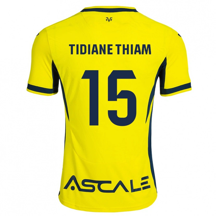 Danxen Enfant Maillot Cheikh Tidiane Thiam #15 Jaune Noir Rouge Tenues Domicile 2026/27 T-Shirt
