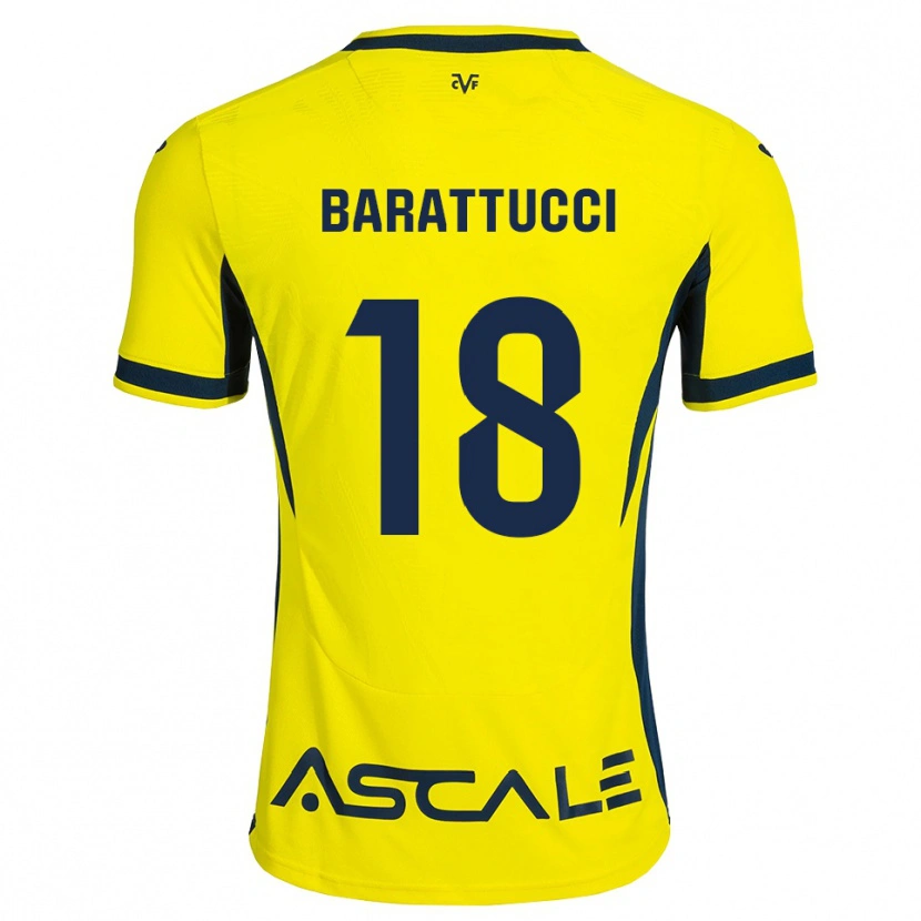 Danxen Enfant Maillot Nico Barattucci #18 Jaune Noir Rouge Tenues Domicile 2026/27 T-Shirt