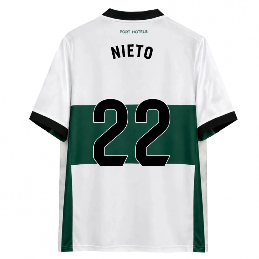Danxen Enfant Maillot Dani Nieto #22 Vert Blanc Rouge Tenues Domicile 2026/27 T-Shirt