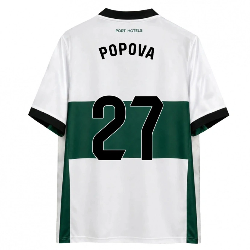 Danxen Enfant Maillot Ángela Popova Fedorova #27 Vert Blanc Rouge Tenues Domicile 2026/27 T-Shirt