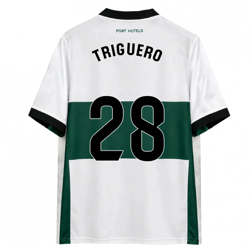 Danxen Enfant Maillot Dani Triguero #28 Vert Blanc Rouge Tenues Domicile 2026/27 T-Shirt