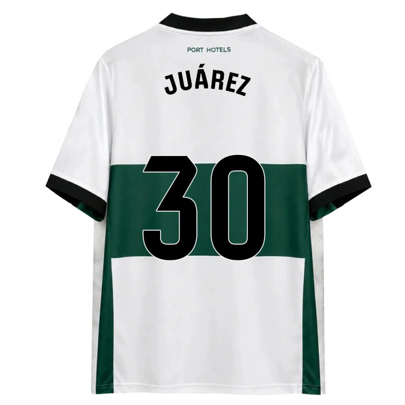 Danxen Enfant Maillot Salva Juárez #30 Vert Blanc Rouge Tenues Domicile 2026/27 T-Shirt