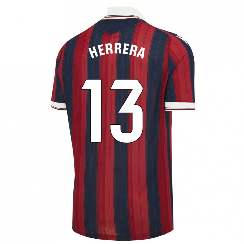 Danxen Enfant Maillot Asier Herrera #13 Bleu Nuit Rouge Tenues Domicile 2026/27 T-Shirt