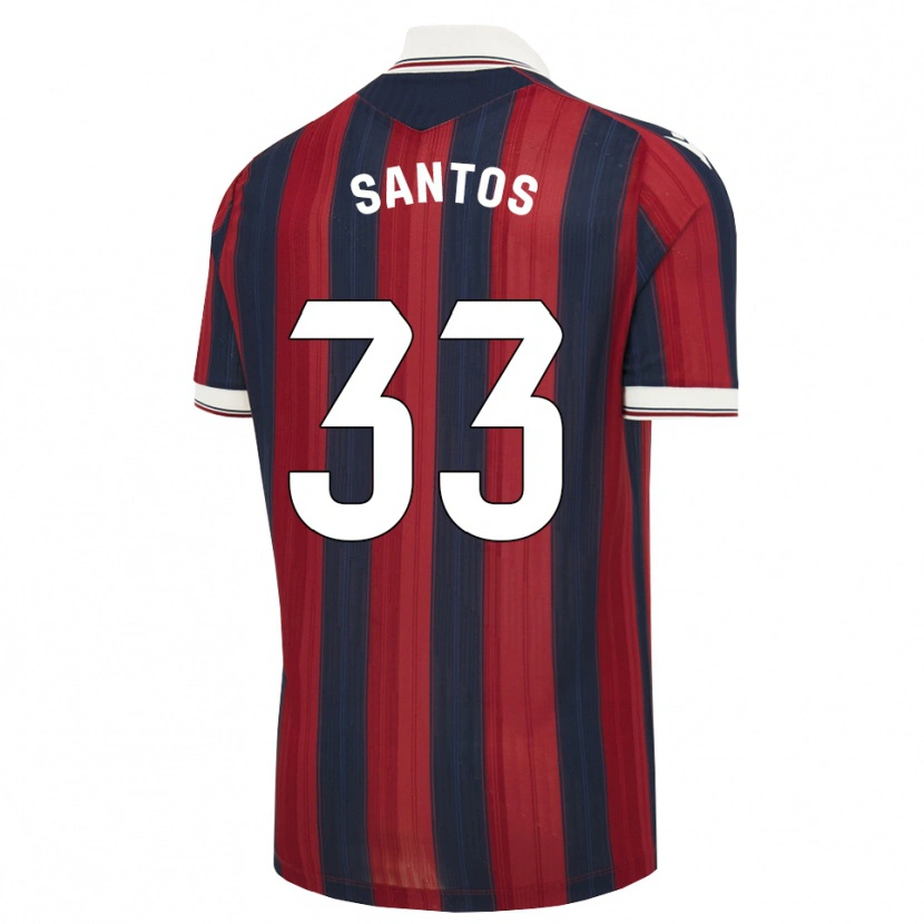 Danxen Enfant Maillot Marc Santos #33 Bleu Nuit Rouge Tenues Domicile 2026/27 T-Shirt