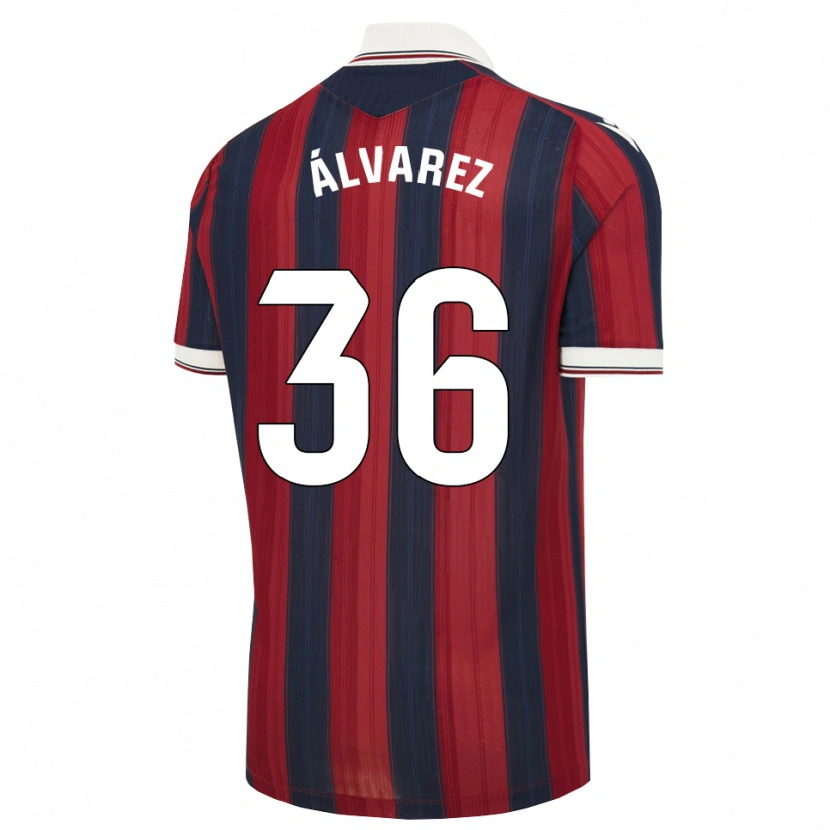 Danxen Enfant Maillot Anna Álvarez #36 Bleu Nuit Rouge Tenues Domicile 2026/27 T-Shirt