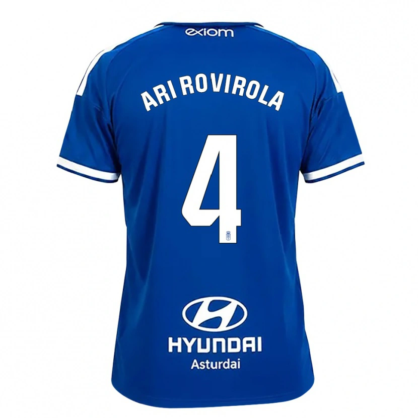 Danxen Enfant Maillot Ari Rovirola #4 Bleu Moyen Blanc Tenues Domicile 2026/27 T-Shirt