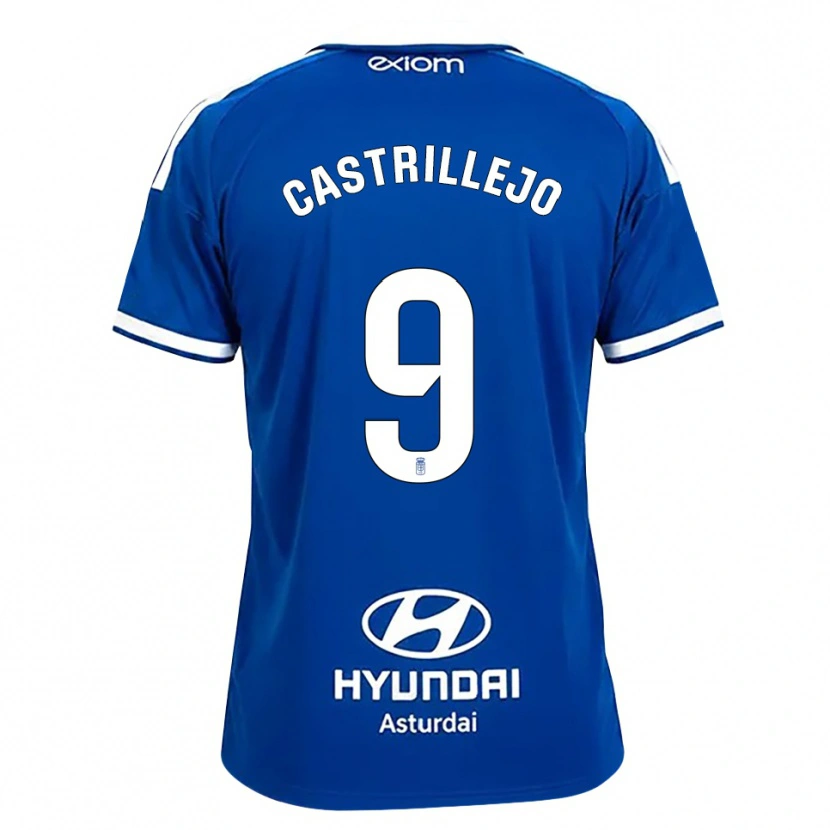 Danxen Enfant Maillot Guillermo Castrillejo #9 Bleu Moyen Blanc Tenues Domicile 2026/27 T-Shirt