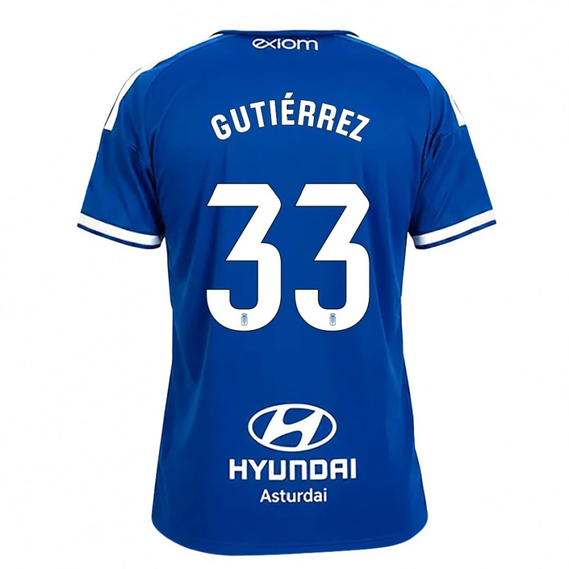 Danxen Enfant Maillot Raúl Gutiérrez #33 Bleu Moyen Blanc Tenues Domicile 2026/27 T-Shirt