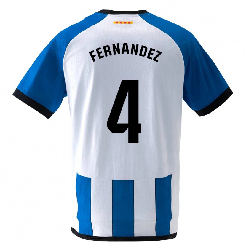 Danxen Enfant Maillot Marcos Fernández #4 Bleu Royal Blanc Tenues Domicile 2026/27 T-Shirt