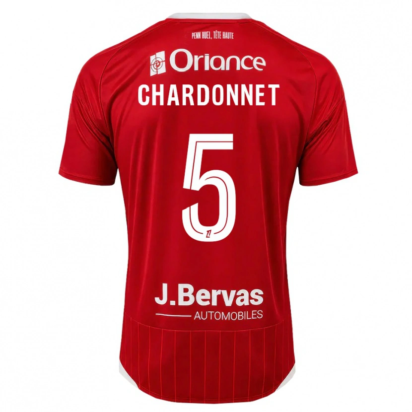 Danxen Enfant Maillot Brendan Chardonnet #5 Blanc Rouge Tenues Domicile 2026/27 T-Shirt