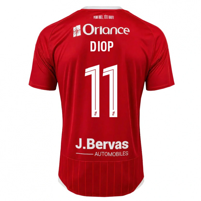 Danxen Enfant Maillot Samba Diop #11 Blanc Rouge Tenues Domicile 2026/27 T-Shirt