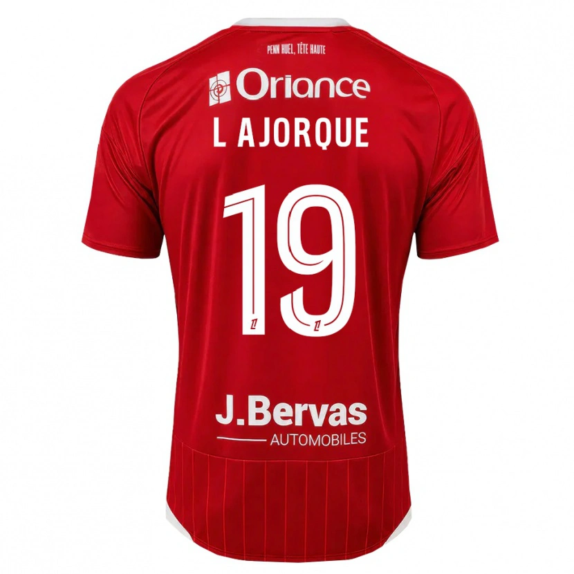 Danxen Enfant Maillot Ludovic Ajorque #19 Blanc Rouge Tenues Domicile 2026/27 T-Shirt