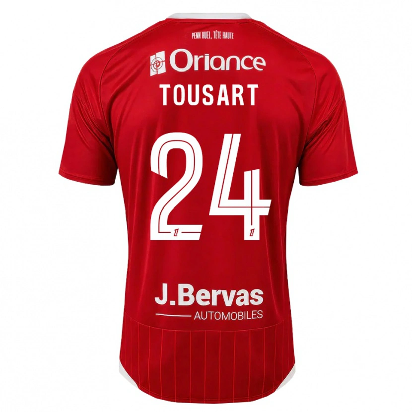 Danxen Enfant Maillot Lucas Tousart #24 Blanc Rouge Tenues Domicile 2026/27 T-Shirt