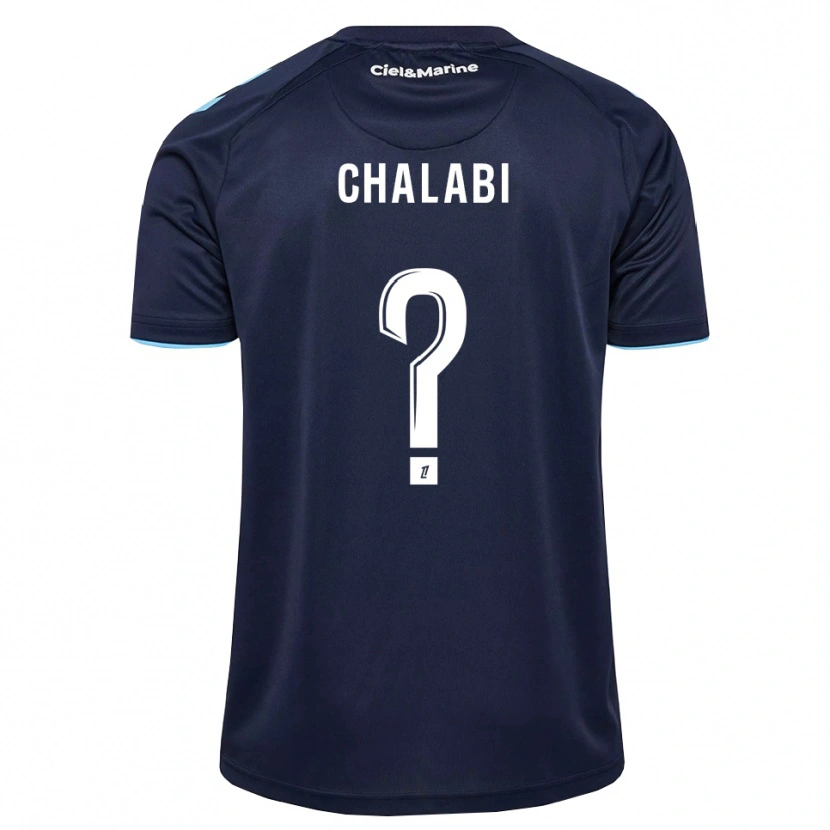 Danxen Enfant Maillot Yacine Chalabi #0 Bleu Barbeau Bleu Nuit Tenues Domicile 2026/27 T-Shirt