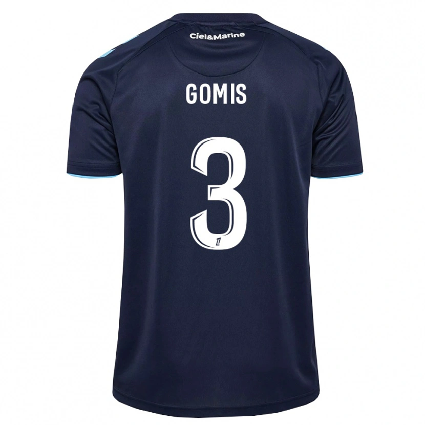 Danxen Enfant Maillot Georges Gomis #3 Bleu Barbeau Bleu Nuit Tenues Domicile 2026/27 T-Shirt