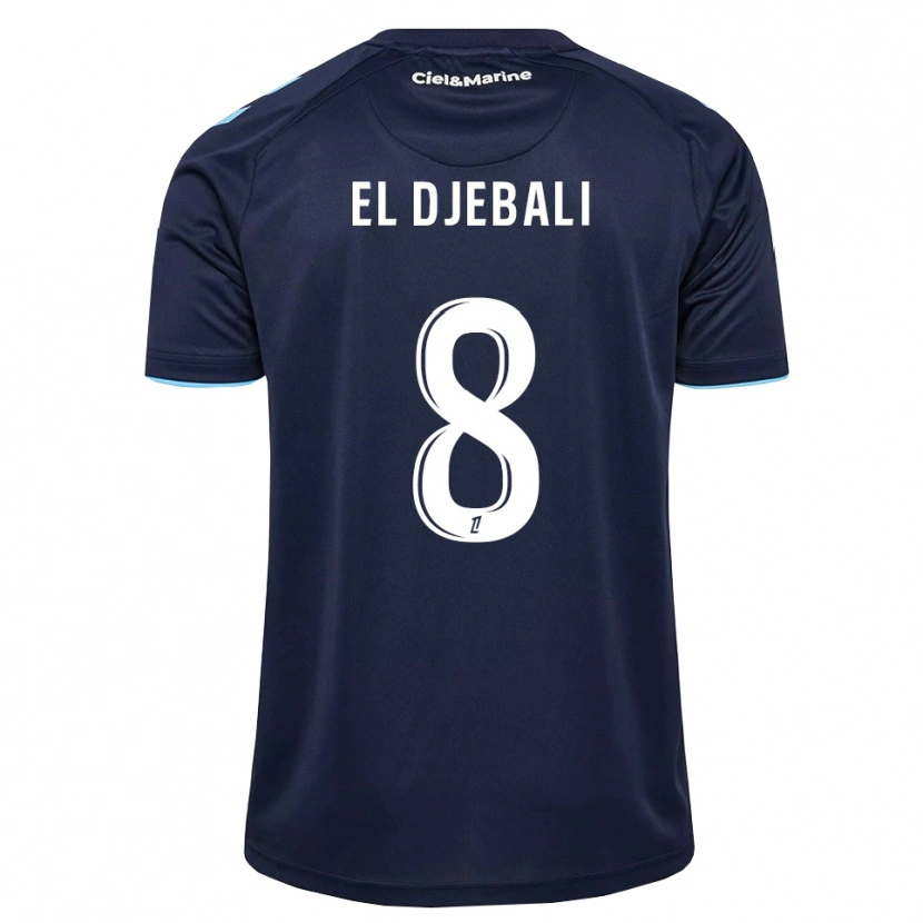 Danxen Enfant Maillot Rayan El Djebali #8 Bleu Barbeau Bleu Nuit Tenues Domicile 2026/27 T-Shirt