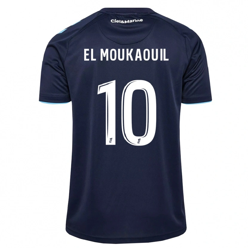 Danxen Enfant Maillot Mohamed El Moukaouil #10 Bleu Barbeau Bleu Nuit Tenues Domicile 2026/27 T-Shirt