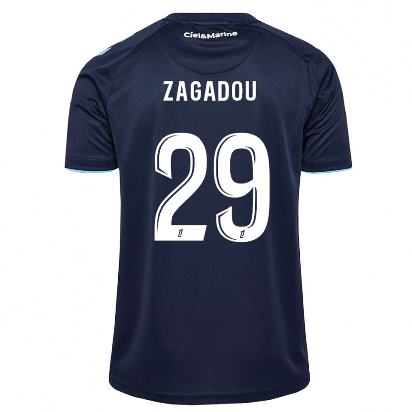 Danxen Enfant Maillot Stephan Zagadou #29 Bleu Barbeau Bleu Nuit Tenues Domicile 2026/27 T-Shirt